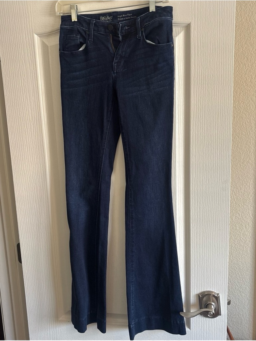 Dark Indigo Flare Jeans - High Rise Wide Leg